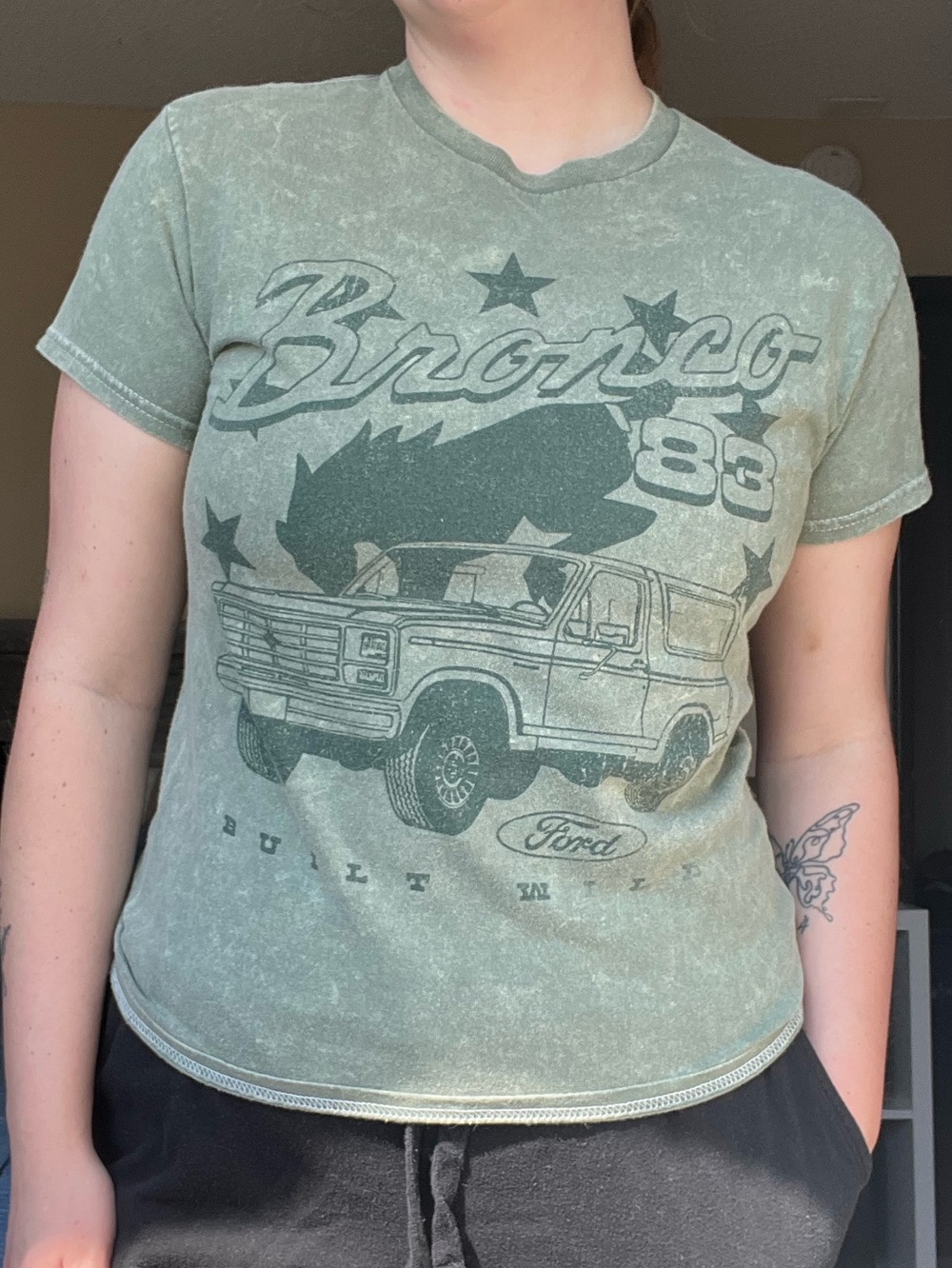 Ford Bronco Graphic Tee in Sage Green
